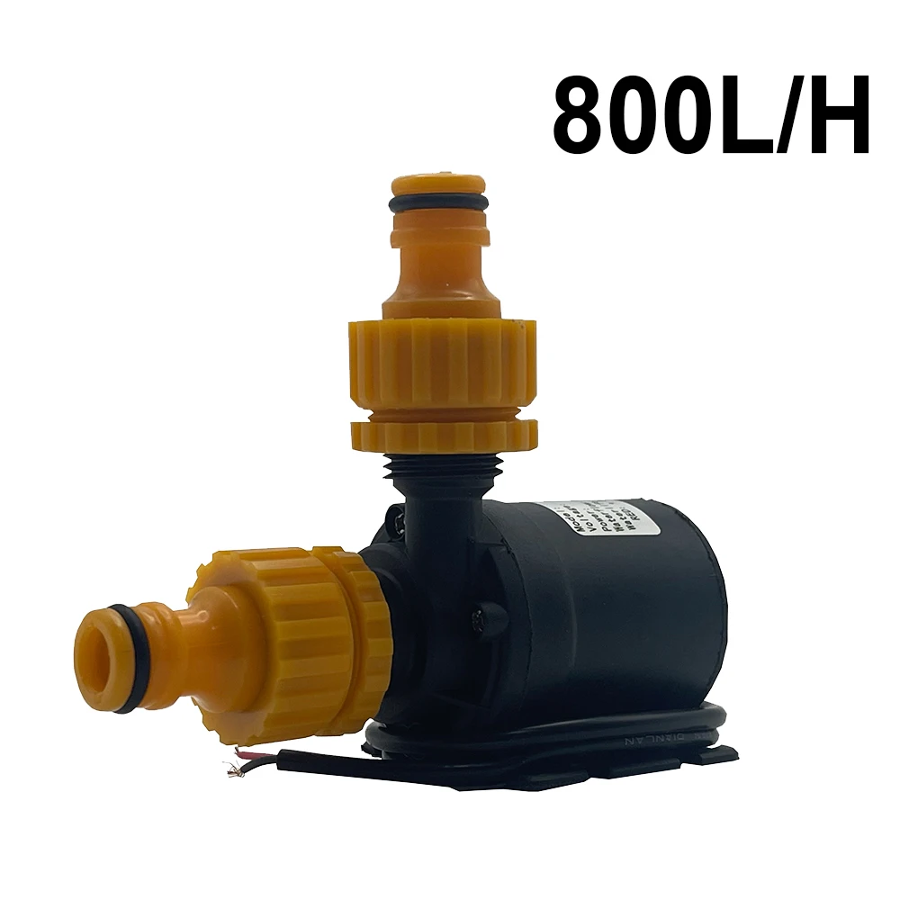 

Yellow Quick Joint Water Pump DC 12v Adapter 2A Brushless 800L/H Underwater Fish Tank Circulation Waterproof Solar Submersible