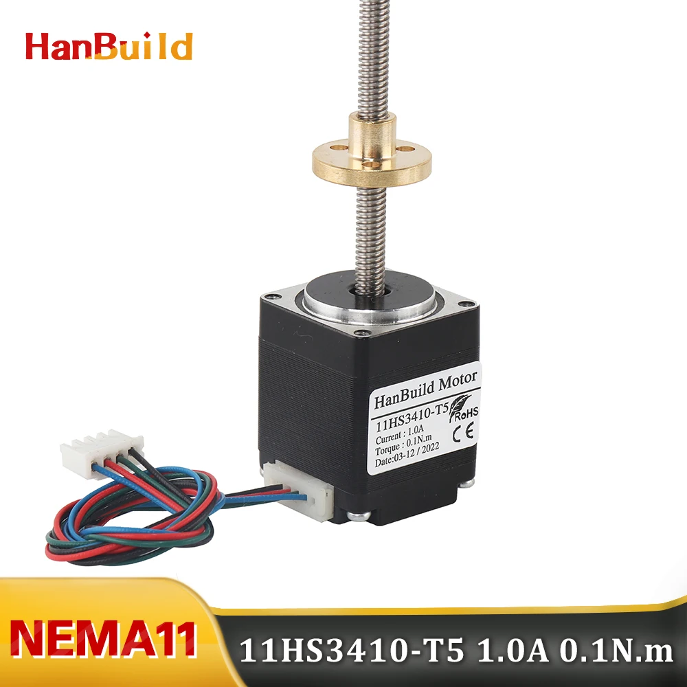 

stepper motor nema11 shaft large torque 0.1N.m 11HS3410-T5*2mm straight screw step motor L50 100 150mm for 3D Medical machinery