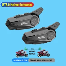 Moto Helmet Intercom Headset Bluetooth-compatible 5.0 Motorcycle Earphones Wireless Interphone Speaker Headphone Handsfree Call