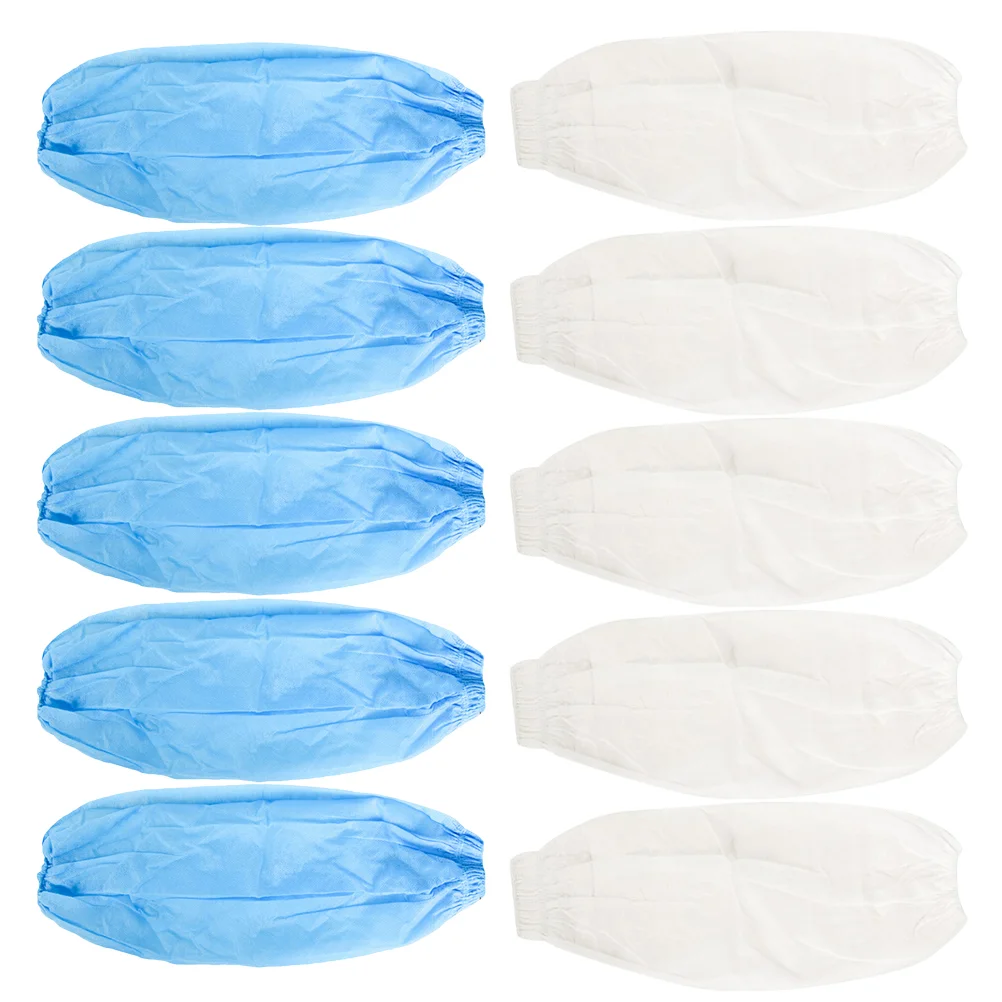 

20pcs Oversleeves Arm Sleeves Covers with Elastic End for Arm Protection ( Blue and White )