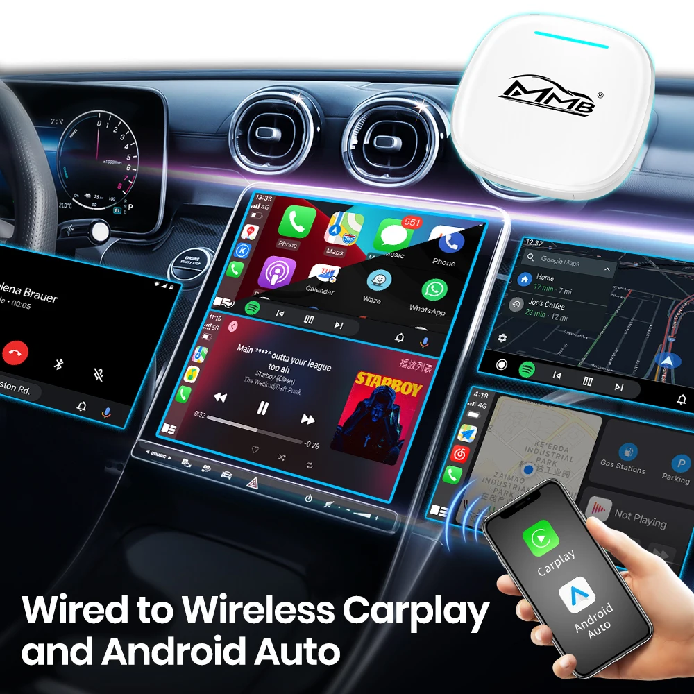 Фото 8G+128GB MMB Ultra CarPlay AI Box Android 15 QCM6350 Беспроводной CarPlay Android Auto Smart TV Box для YouTube, Netflix, IPTV, 5G SIM №5