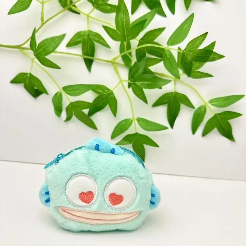 Фото Плюшевый кошелек-монетница Sanrio Hangyodon 9 см, сумка для карт, подвеска на рюкзак, брелок, двухслойная молния, подарок для друзей на праздник №4