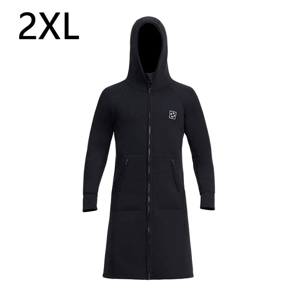 DIVE SAIL 3MM Wetsuit Tops Windbreaker Keep Warm Long Sleeve with Front Double Zipper Surf Suit for Water Aerobics Snorkeling S