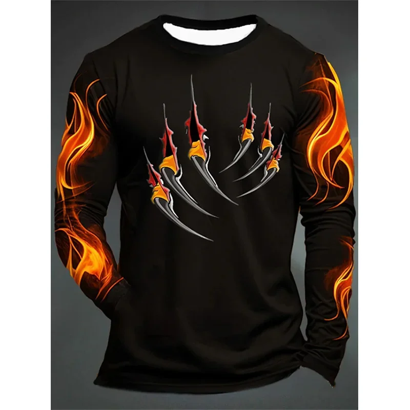 Футболка Мужская/женская оверсайз с 3D-принтом лапа пламени