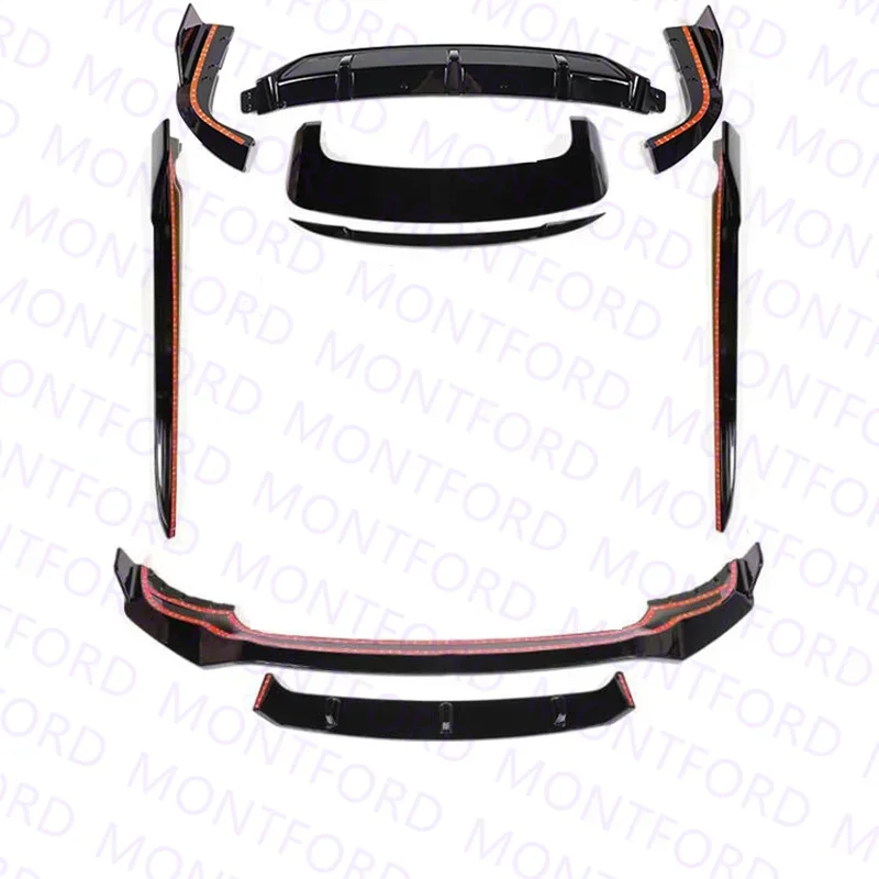 

Для BMW X5 G05 X5M 2019-2023 ABS черный передняя губа задний диффузор кузова боковая юбка комплект спойлер гриль заднего вида montford