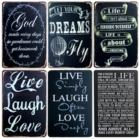 live laugh love humorous word tin sign retro metal tin sign art decoration man cave wall sticker cafe home metal plaques decor