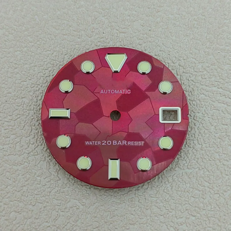 Watch modification splicing shell dial purple black red blue green white C3 green luminous 28.5mm for NH35/36 movement SKX007