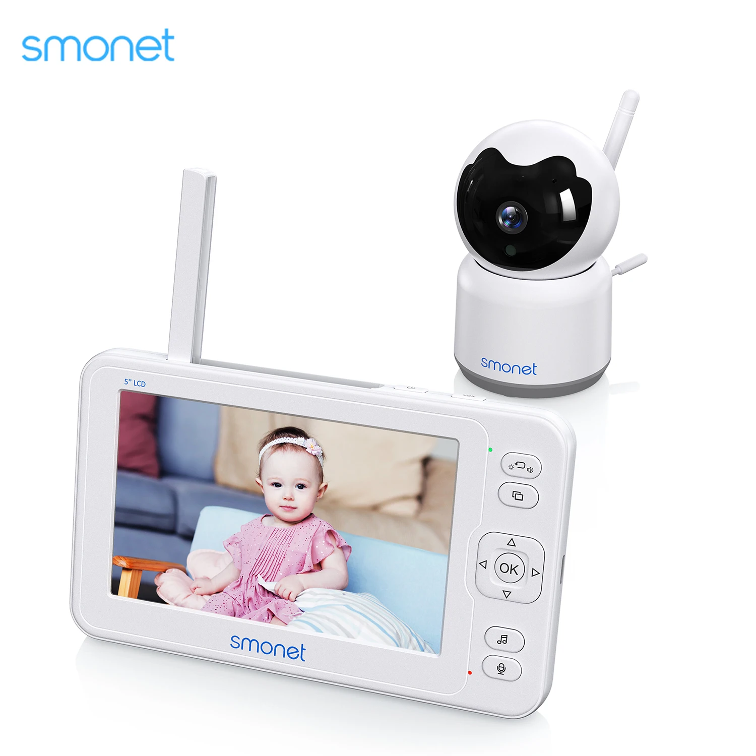 Smonet Baby Monitor Wireless IP Camera HD 2MP CCTV Smart Home With 5 Inches LCD Screen Surveillance Camera Security Protection