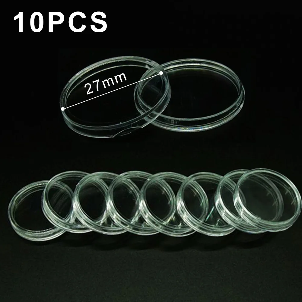 

10/25pcs 27mm Transparent Plastic Coin Holder Coin Collecting Box Case Capsule Round Coin Protection Box Coin Display Case