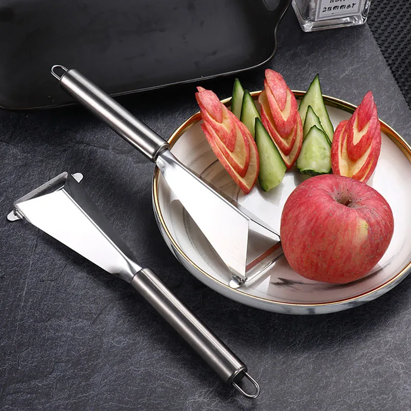 

Stainless Steel V-shaped Fruit Carving Knife DIY Platter Decoration Potato Apple Carrots Peeler Fruit Cutter Push Planer Knife