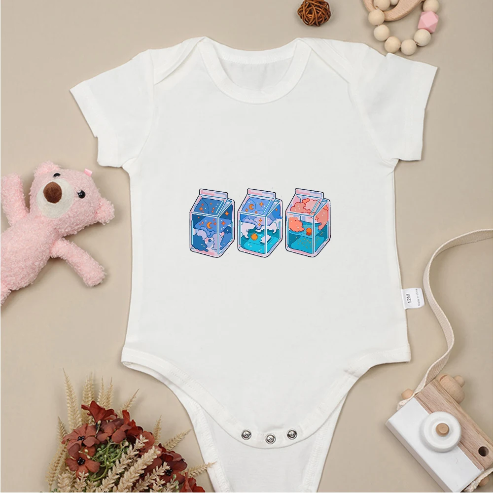 Модное детское боди с милым принтом от LYC OCEAN унисекс хлопок подходит для лета