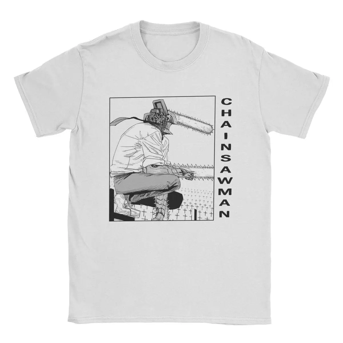 Chainsaw Man Manga Aki T-Shirts Men Hipster 100% Cotton Tees Crewneck Short Sleeve T Shirt 4XL 5XL Clothes