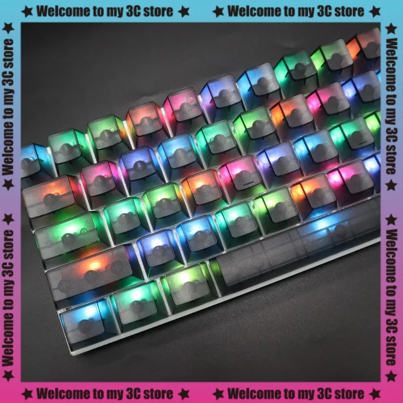 Новые 104 клавиши из АБС-пластика с гравировкой полностью прозрачные хрустальные