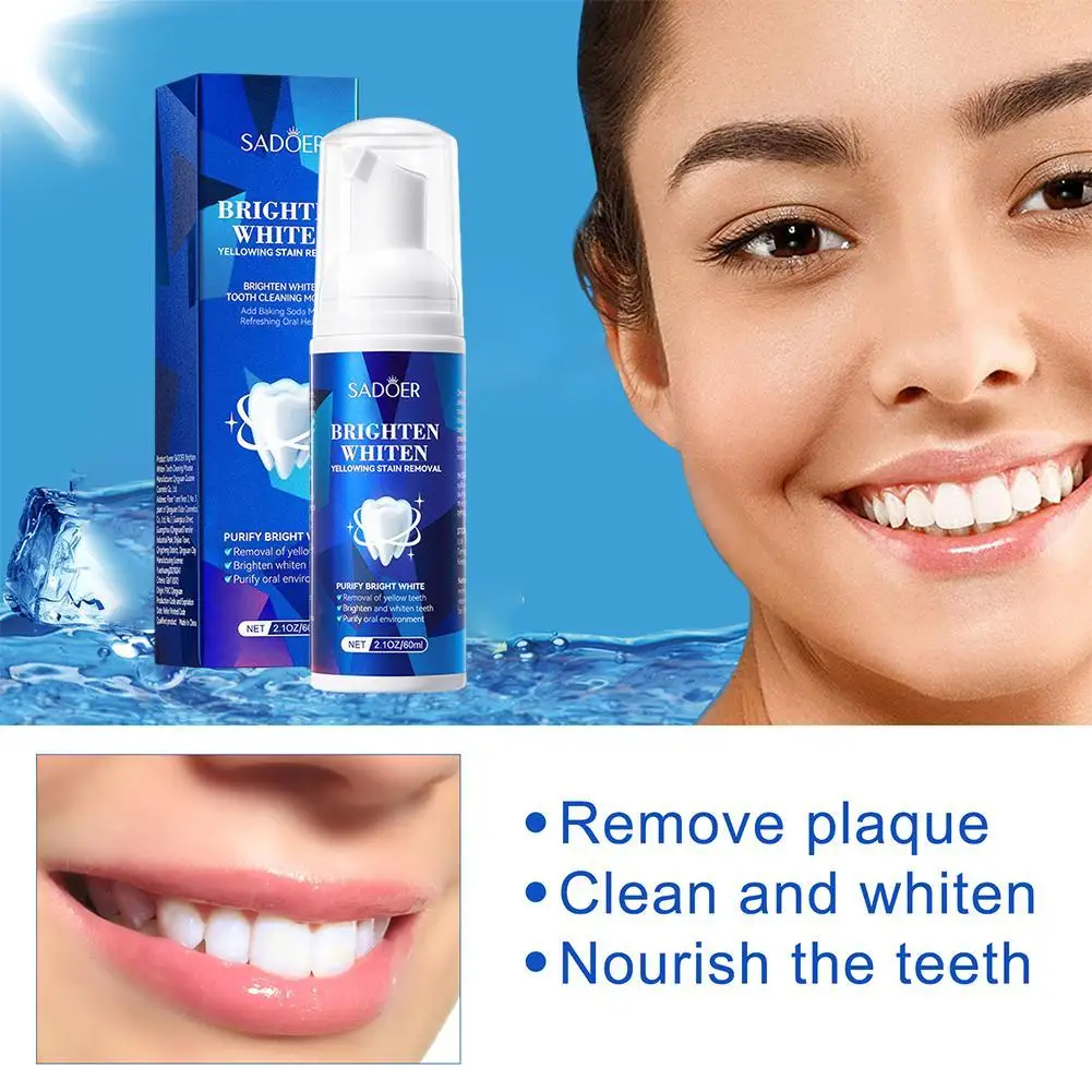 

60ml Teeth Cleansing Whitening Mousse Removes Stains Teeth Whitening Oral Hygiene Mousse Toothpaste Whitening And Staining