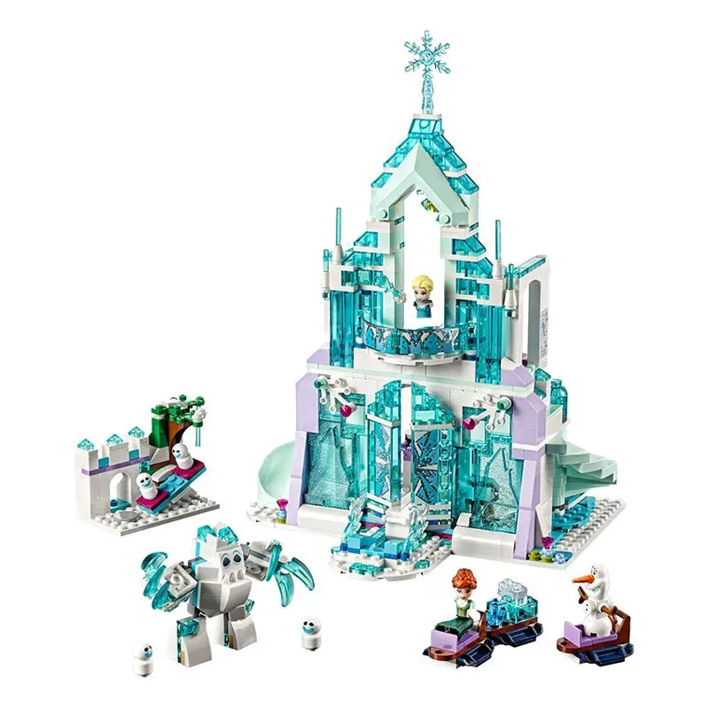 Frozen Snow World Series The Elsa`s Magical Ice Castle Set girls Building Blocks Toys Girl friend compatible 4114 Christmas gift