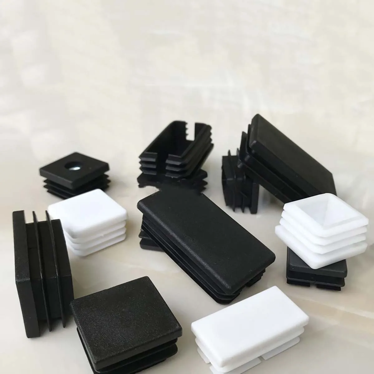 

80x80 100x100 10x20 15x30 13x26mm PE Plastic Square Pipe Plugs Black Hole End Caps Inserts Seal Plugs Chair Foot Pad