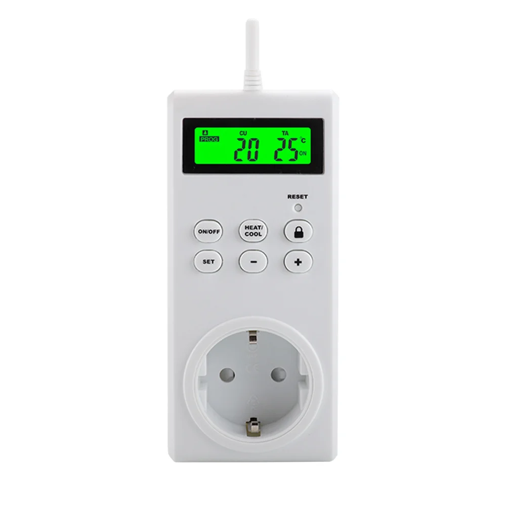 

Wireless Thermostat Socket Intelligent Temperature Control Switch Digital Display Heating Cooling Adjustable Thermostat Hanging