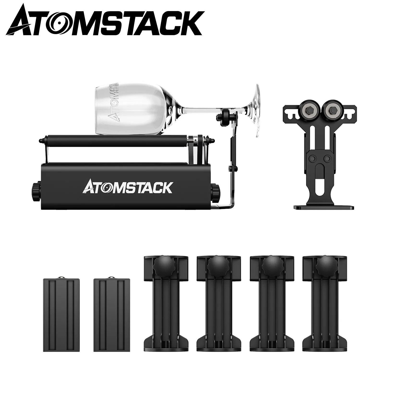 

ATOMSTACK R3 Pro Roller Upgraded Rotary Roller with Separable Support Compatible 95% Of Laser Engraver Ortur Neje Twotress