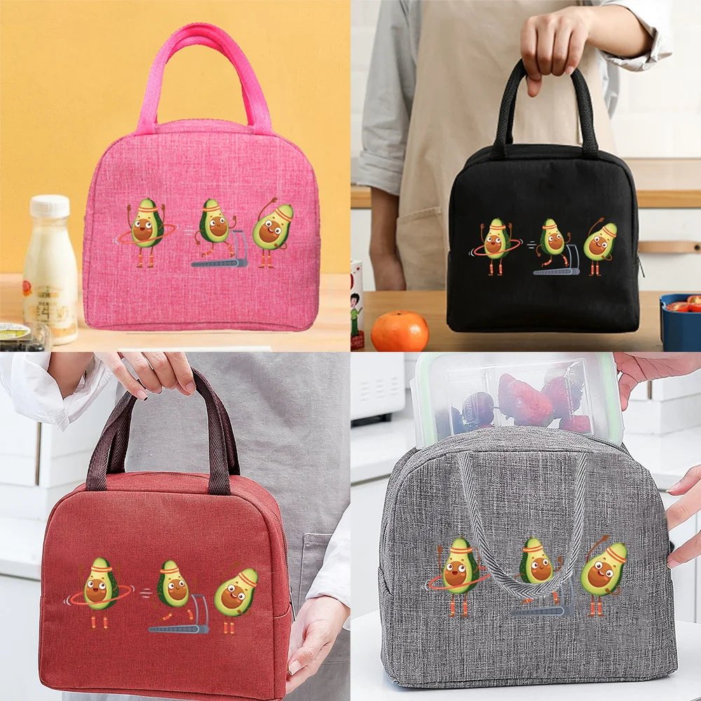 

Insulated Lunch Bag Handbags Box for Women Kids Portable Thermal Food Picnic Trend Avocado Pattern Cooler Lunch Bags for Work