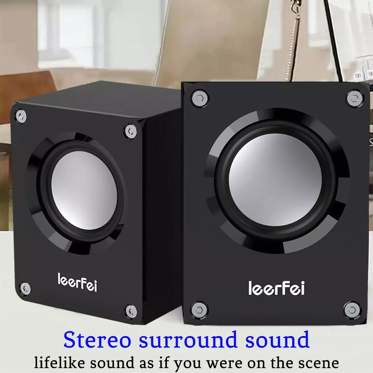 

K-1061 1 Pair USB Wired Speakers Computer Speaker 4D Stereo Sound Surround Loudspeaker For PC Laptop Notebook Loudspeakers