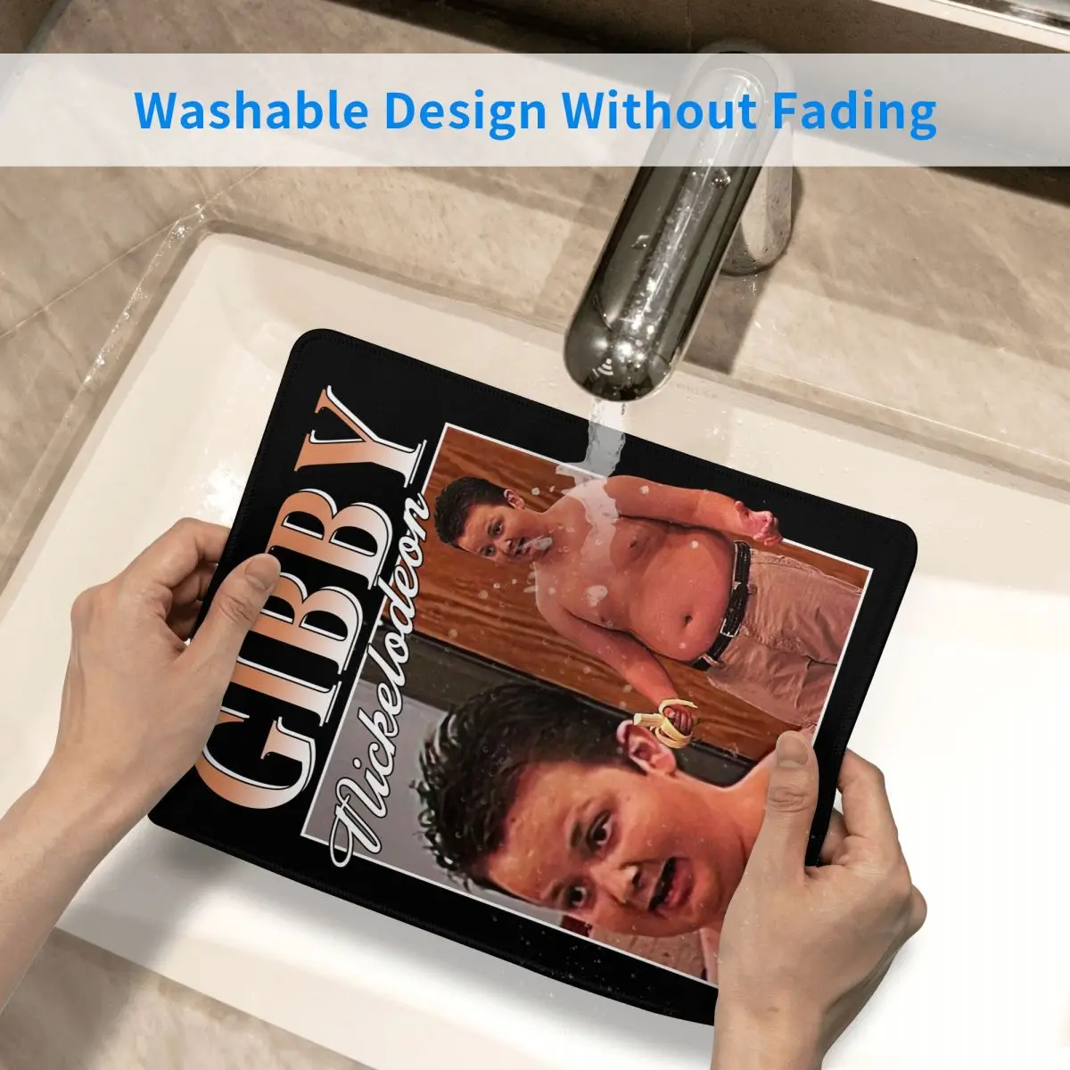 Забавный коврик для мыши Gibby icжемчужный мем с фиксируемой кромкой квадратный