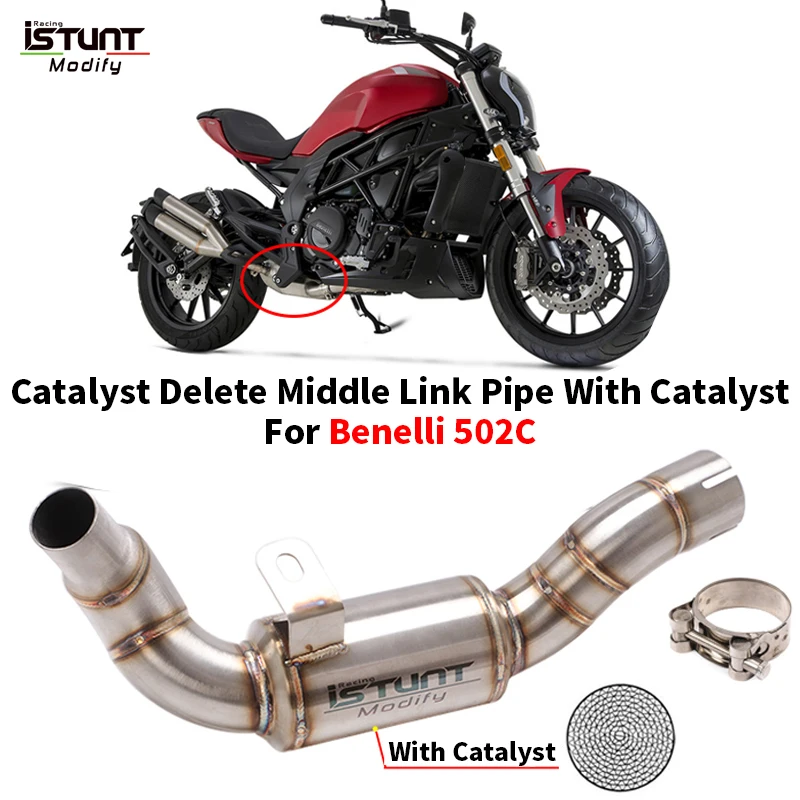 

Slip On For Benelli 502 c 502C Motorcycle Catalyst Delete Mid Link Pipe Eliminator Enhanced Exhaust System Escape Moto Muffler