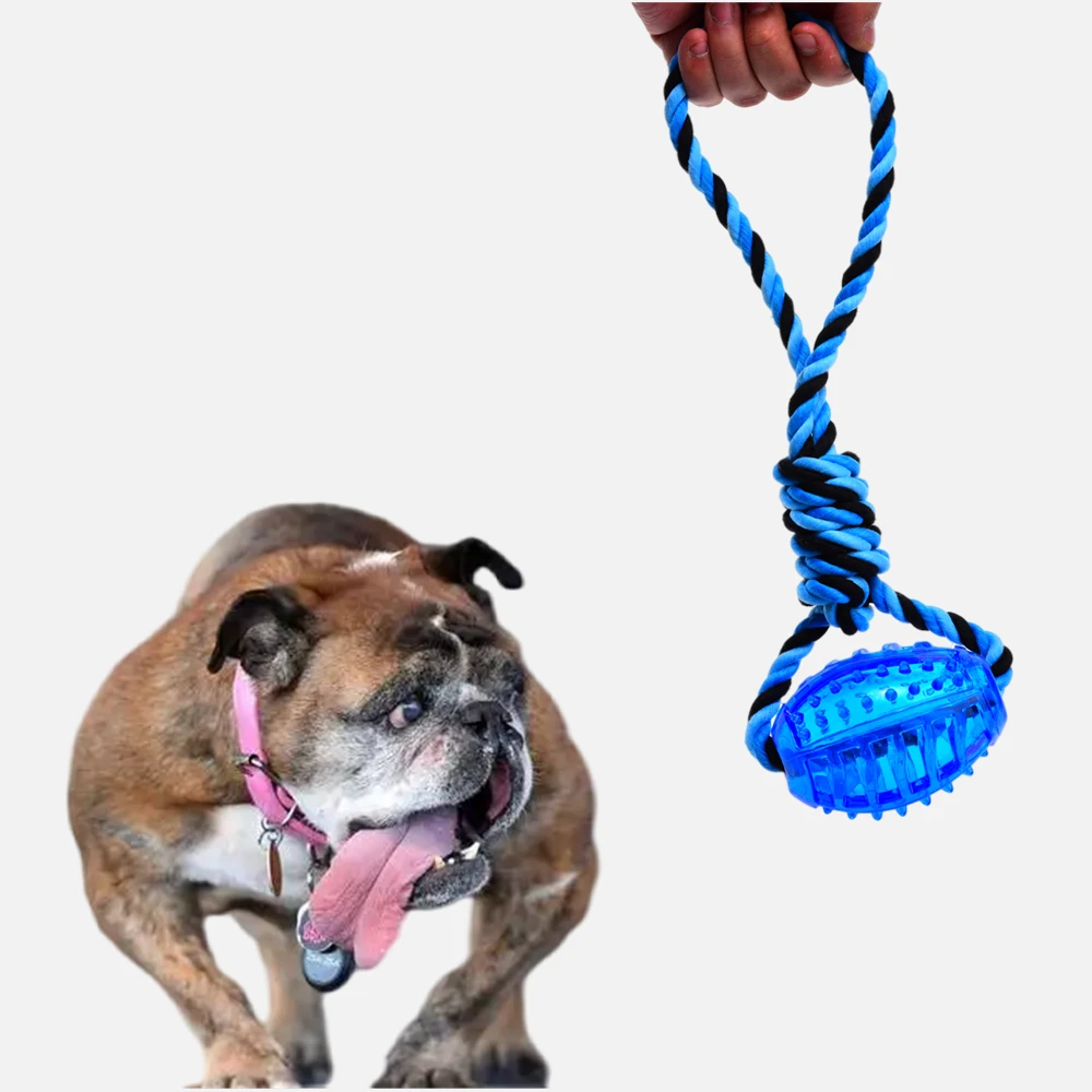

4pcs bite resistant soft gum bone chew toy for cleaning teeth, for large dogs, for small dogs, rubber band, cotton rope