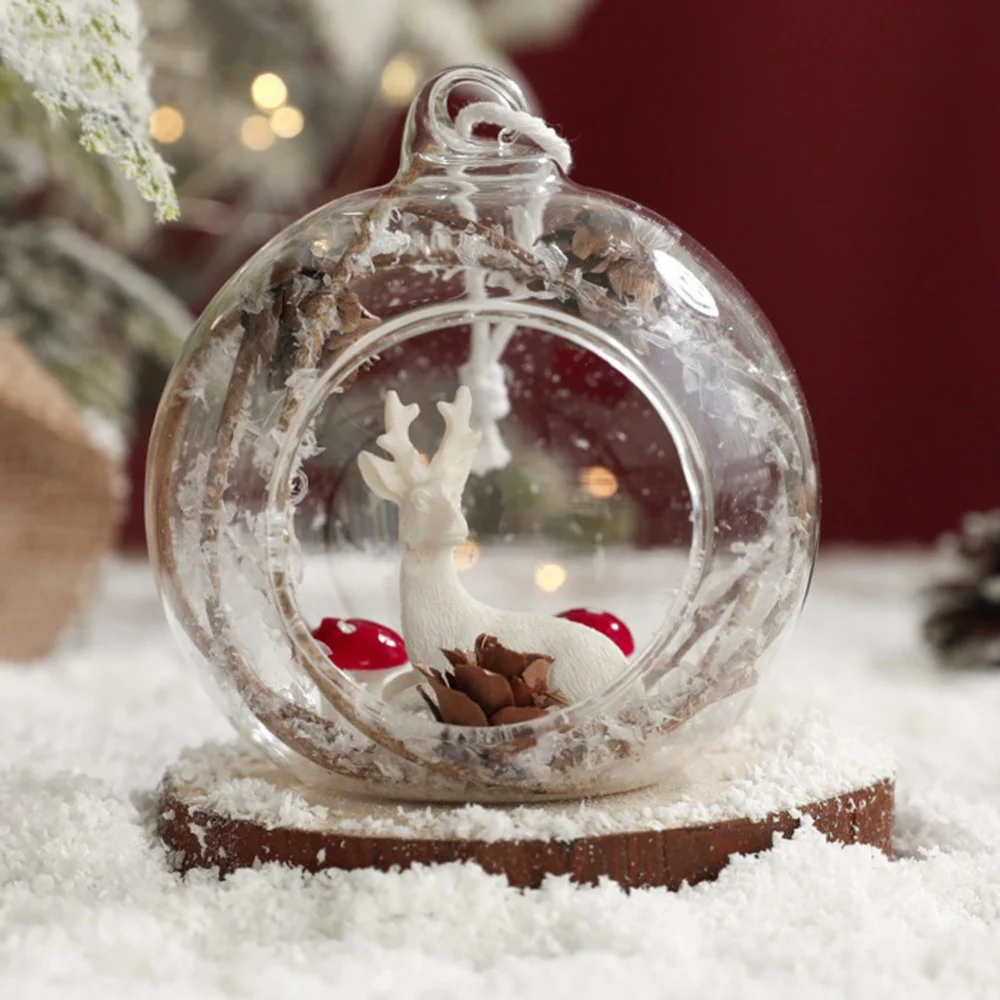 

Рождественское украшение, стеклянная подвеска, Рождественская елка, прозрачная подвеска, украшение для рабочего стола, подарок на Новый го...