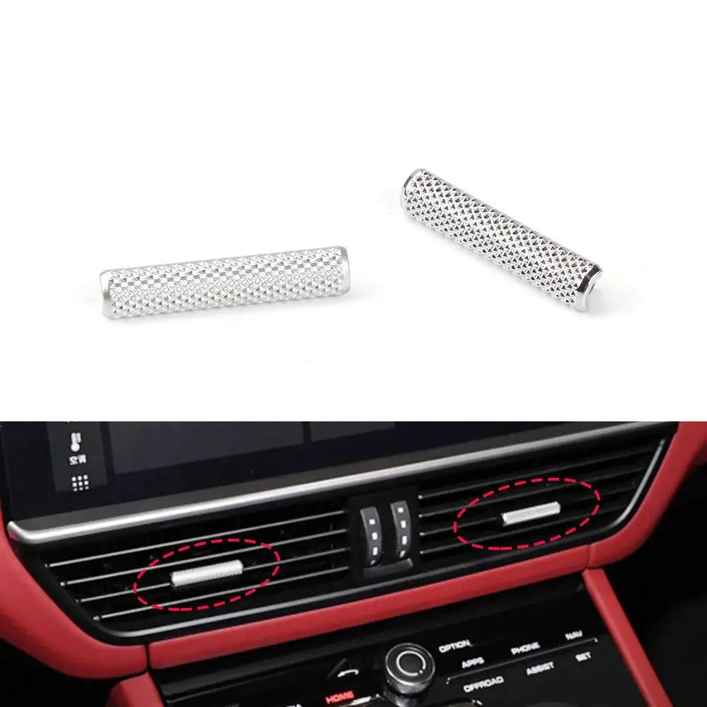 Для Porsche Cayenee 17-21 Chromeplate, вентиляционная решетка, выходная карта, прокладка, зажим, регулировка направления ветра, плектор