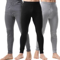hot sales base pants high elasticity thermal front opening ankle banded men long pants for sleeping