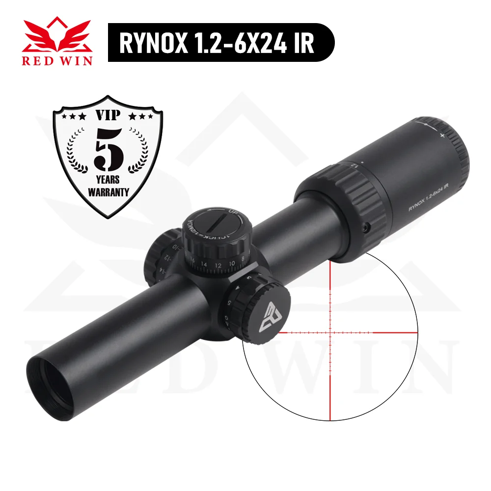 Оптический прицел для охотничьей винтовки Red Win Rynox 1 2-6x24 IR SFP с нулевым замком мА