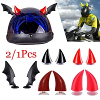 motorcycles helmet devil horns motorcycle electric bike car styling decoration helmet stickers long short parts accessories