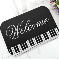 classy piano keyboard welcome door mat gold music notes key board doormat rug carpet for pianist music teacher gift personalised