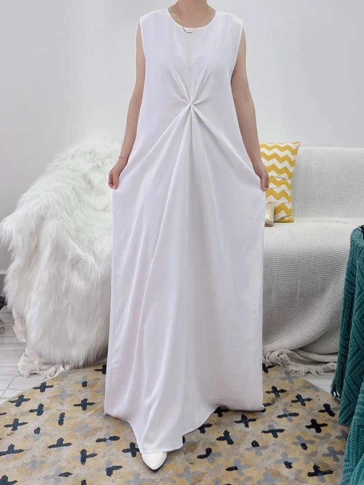 Дубай Абая под платьем белое повседневное исламское внутреннее платье