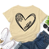 cute coffee heart t shirts for women summer tee shirt femme casual short sleeve round neck tops t shirts y2k top streetwear