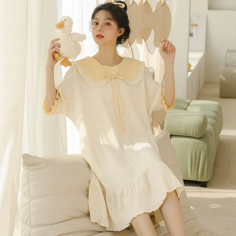 Summer Womens Princess Dress White Sleeveless Sleepshirts Vintage Lady Girls Nightgowns Nightdress Royal Style Pajamas Sleepwear