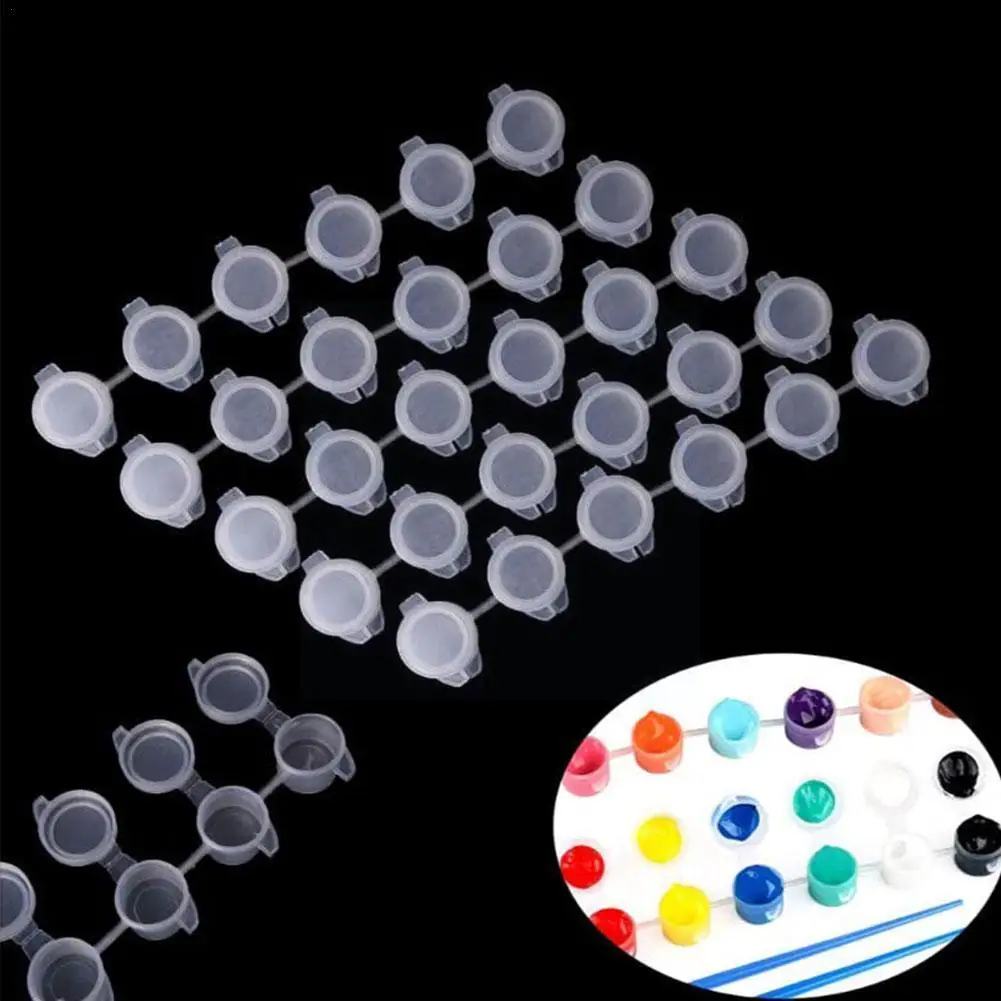 

6 Pots 3ml Empty Paint Strips Mini Paint Box Pod Arts Plastic Container Pigment Drawing Storage Containers Tool Crafts B6d6