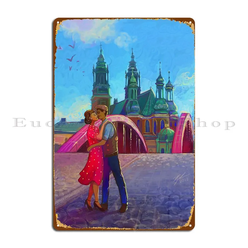 

Металлический плакат Love In Poznan, ретро-печатный кухонный декор, жестяной плакат