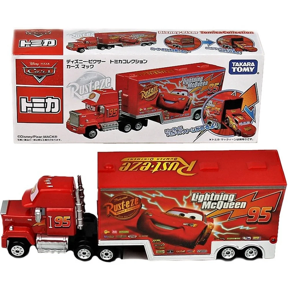 

Genuine Disney Pixar Cars 2 3 Lightning McQueen Mike Uncle Transport Van Cargo Truck Model for Boys Toy Birthday Christmas Gifts