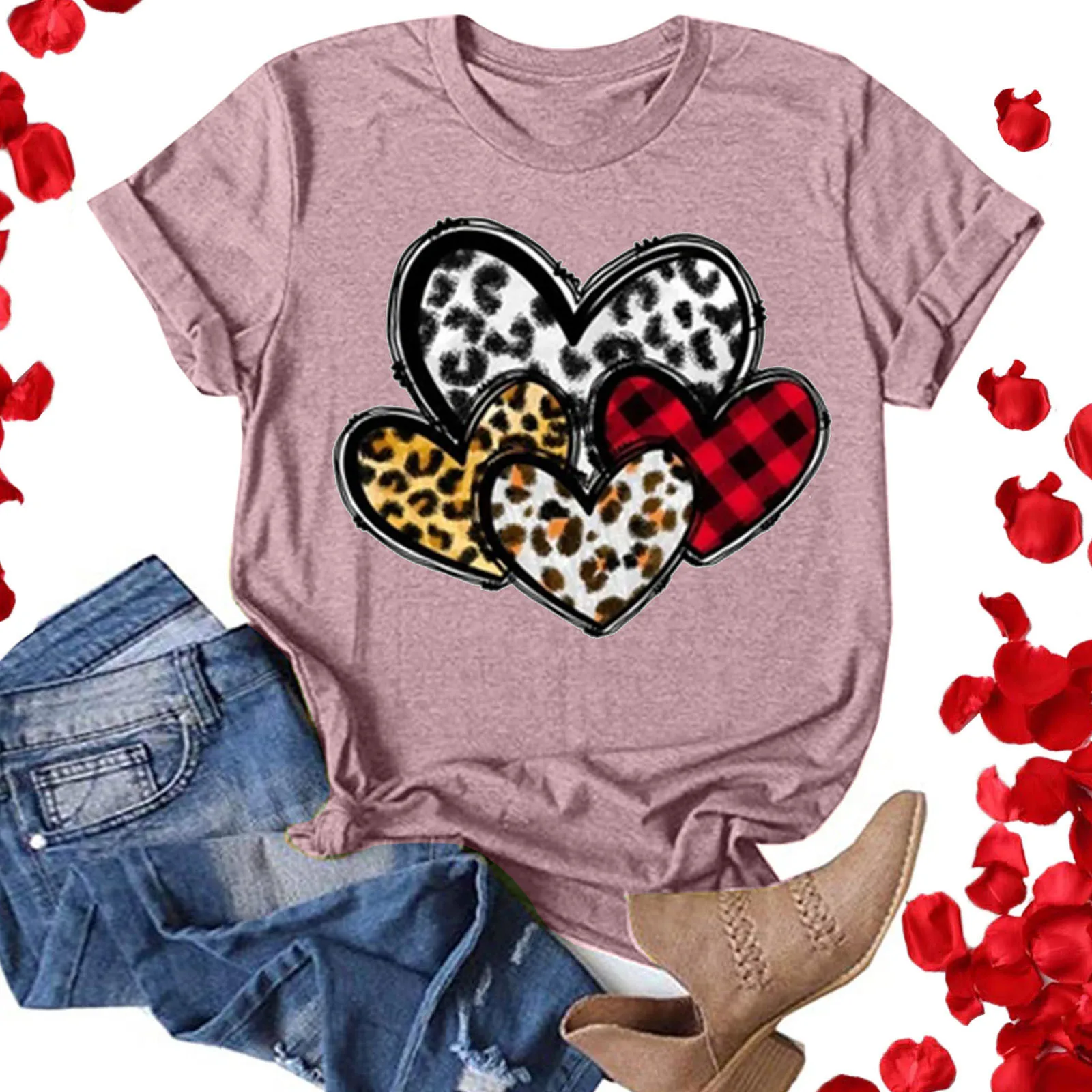 

Рубашка женская оверсайз с длинным рукавом, модная сорочка с принтом, Повседневная футболка с круглым вырезом, лето