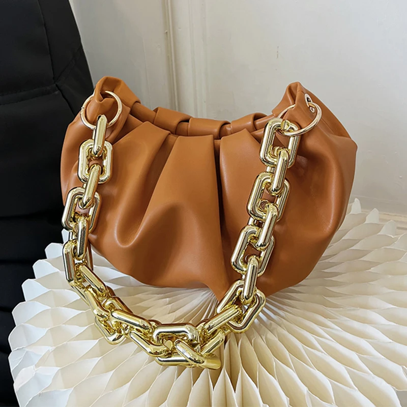 

Роскошная плотная сумка на плечо с цепочкой, 2023, модная женская сумка для пельменей, дизайнерская сумка и кошелек, Женская плиссированная сумка в форме облака