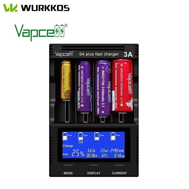 

Зарядное устройство Wurkkos Vapcell S4+ 4 слота