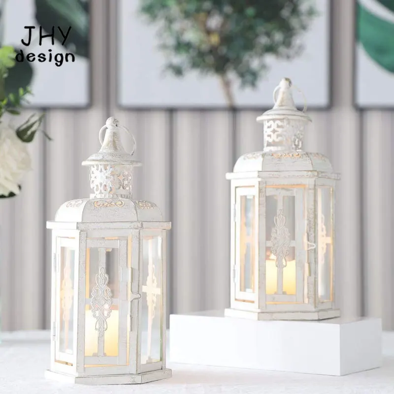 Metal Candleholder White With Gold Brush Home Decor