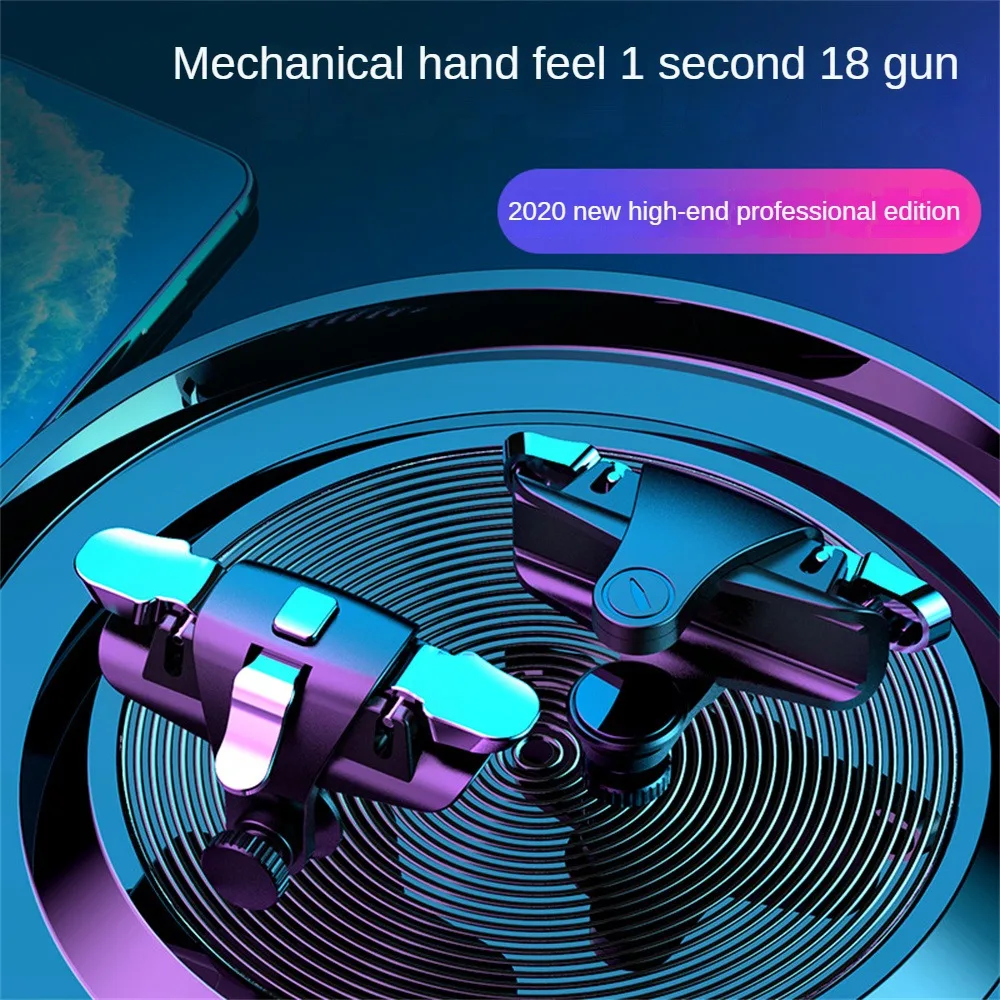 

Mechanical Aiming Key Button Three-way Press Stable Shooter Joystick Zinc Alloy Mobile Gaming Trigger For Pubg Portable Yellow