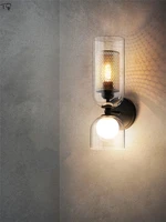 American Luxury Designer Wall Lamp Modern Glass Iron Art Led Indoor Lighting Background Hallway Living Room Decor Bedroom Lamp