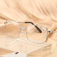 anti scratch reading glasses with case men women glass lens alloy full frame presbyopic glasses magnifying eyewear diopter 4 0