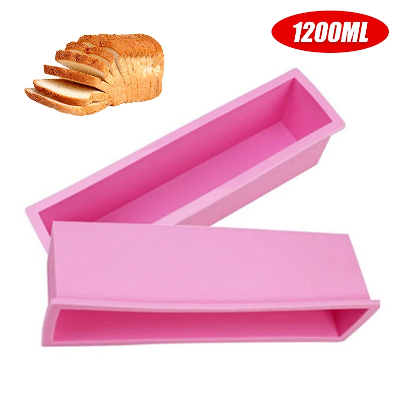 

1.2L Rectangular Soap Silicone Mold for Handmade Soap Candle Chocolate Cake Nougat Crafts DIY Silicone Toast Loaf Soap Mold