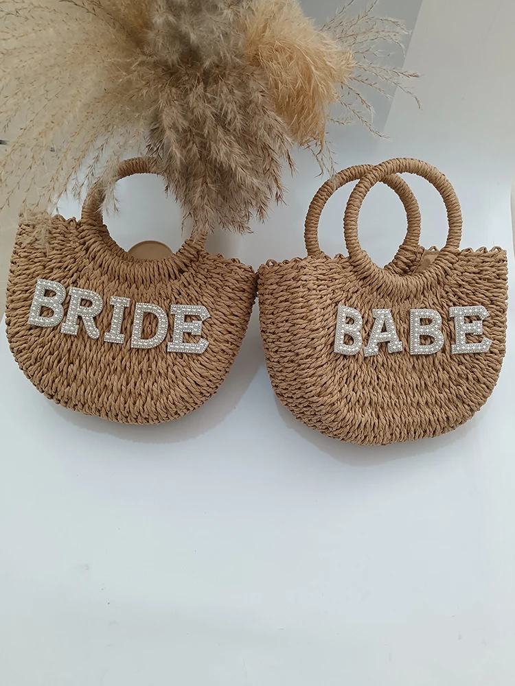 

Bride babe Bag boho rustic beach pool Bridal Shower Wedding Engagement Honeymoon Bachelorette hen Party bridesmaid proposal gift