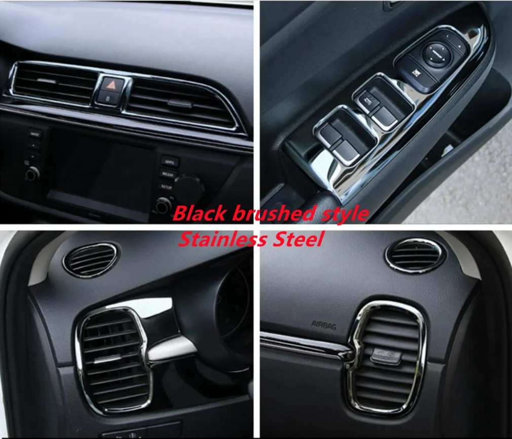 

For Kia Rio 4 X-line 2017 - 2020 Accessories Water Cup Holder Air AC Outlet Vent / Window Lift Button Panel Cover Trim