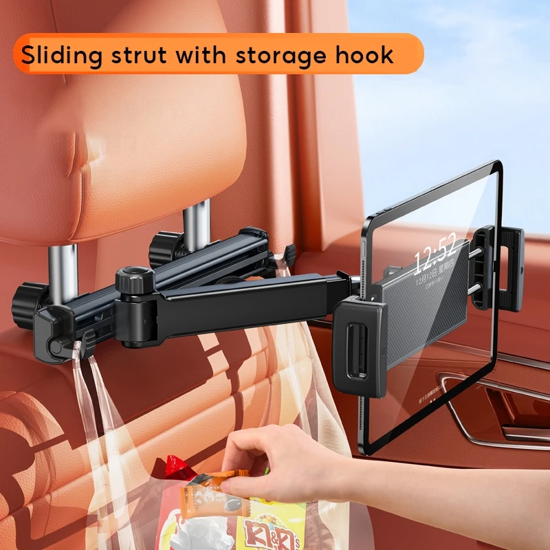 

Держатель для планшета Hipacool для автомобильного подголовника, регулируемый автомобильный держатель для телефона на заднее сиденье со скрытым крючком для телефона iPad 360 4,7-13 дюймов ° Поворот